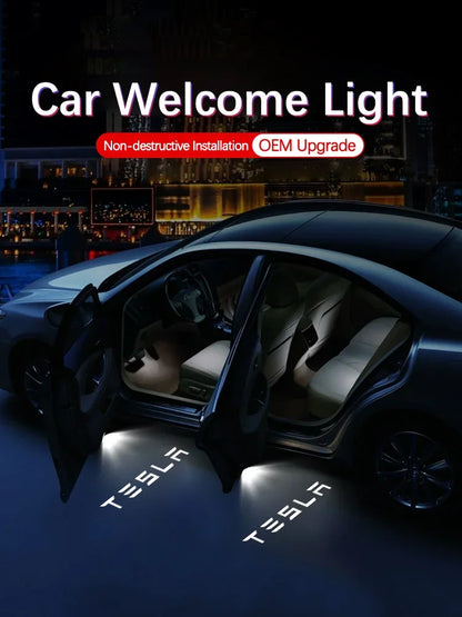 MiniRevs LED Door Welcome Light Projector for Tesla Model S/3/X/Y (2-Pack)