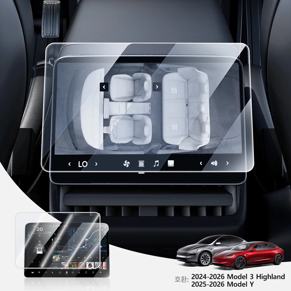 MiniRevs Tempered Glass Screen Protector for Tesla Model 3/Y/YL Highland Juniper 2025-2026 Rear Screen