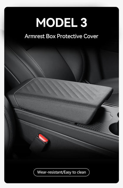 MiniRevs Leather Center Console Armrest Cover for Tesla Model 3/Y/YL Highland Juniper 2021-2026