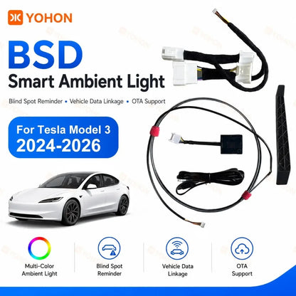 MiniRevs Smart RGB Ambient Light Bar for Tesla | Blind Spot & Speed Alert System