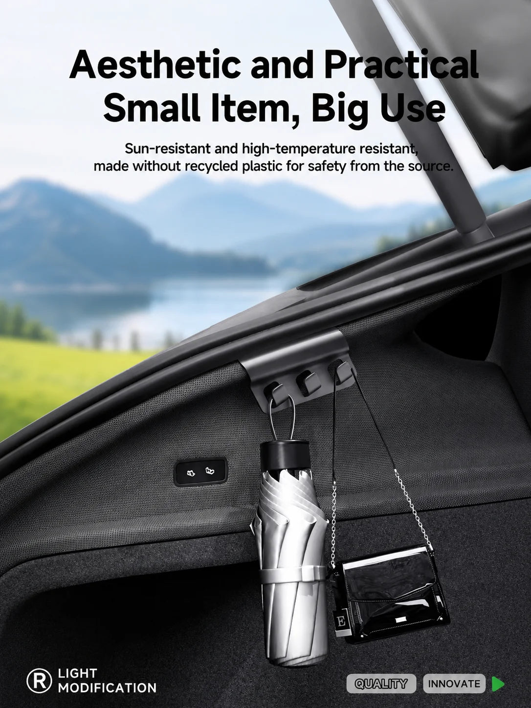 MiniRevs Rear Trunk Hook for Tesla Model YL/Y Juniper 2025+ | Bag & Umbrella Holder