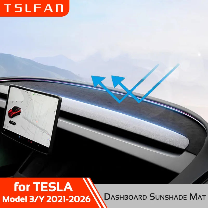 MiniRevs Anti-UV Dashboard Mat Cover for Tesla Model 3/Y 2021-2026 (Highland & Juniper)