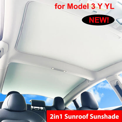 MiniRevs Nano Silver Glass Roof Sunshade for Tesla Model 3/X/Y/YL Highland Juniper 2020-2026
