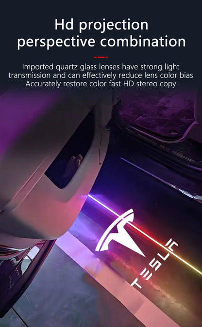 MiniRevs LED Door Welcome Light Projector for Tesla Model S/3/X/Y (2-Pack)