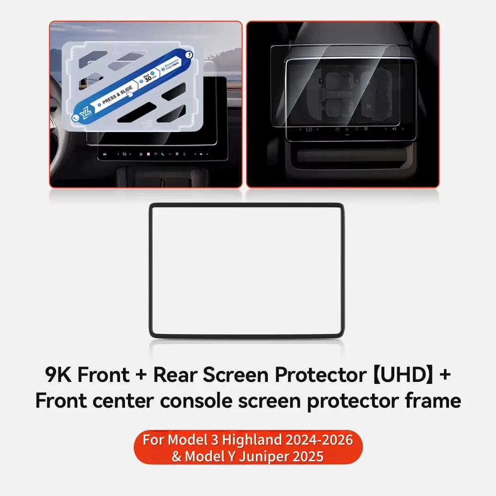 MiniRevs Tempered Glass Screen Protector for Tesla Model 3/Y/YL Highland Juniper 2025-2026 Rear Screen