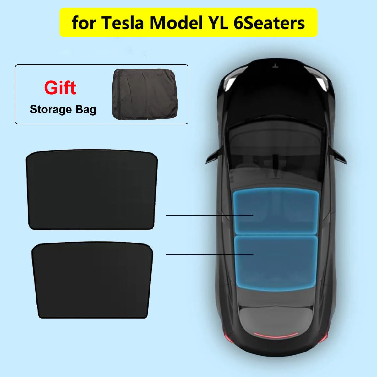 MiniRevs Nano Silver Glass Roof Sunshade for Tesla Model 3/X/Y/YL Highland Juniper 2020-2026