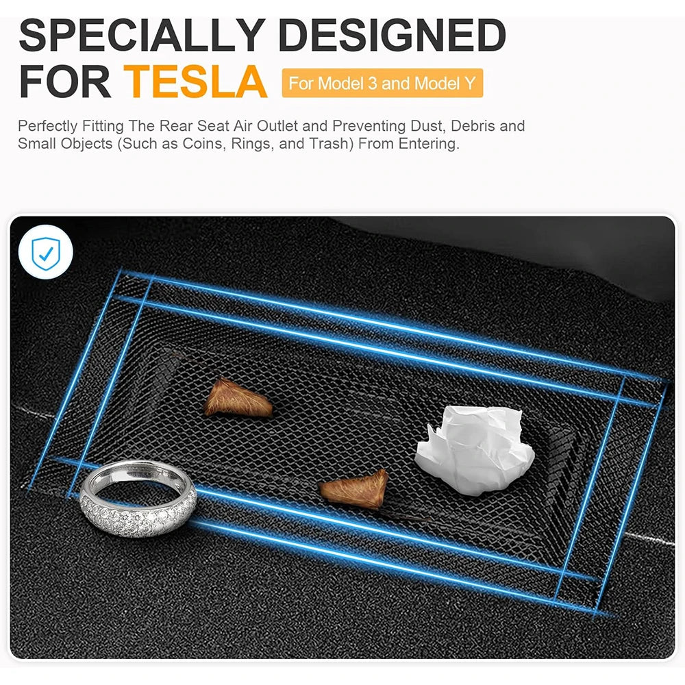 MiniRevs Under-Seat Air Vent Mesh Cover for Tesla Model 3/YL/Y Juniper Highland 2017-2026 (Pair)