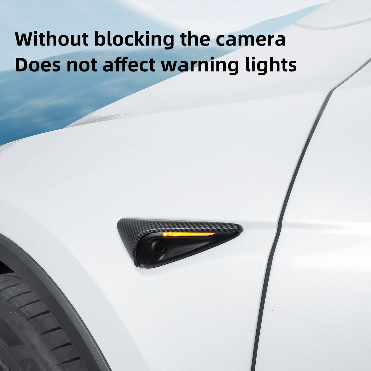 MiniRevs Carbon Fiber Turn Signal Camera Trim Cover for Tesla Model 3/Y/YL Highland Juniper 2026