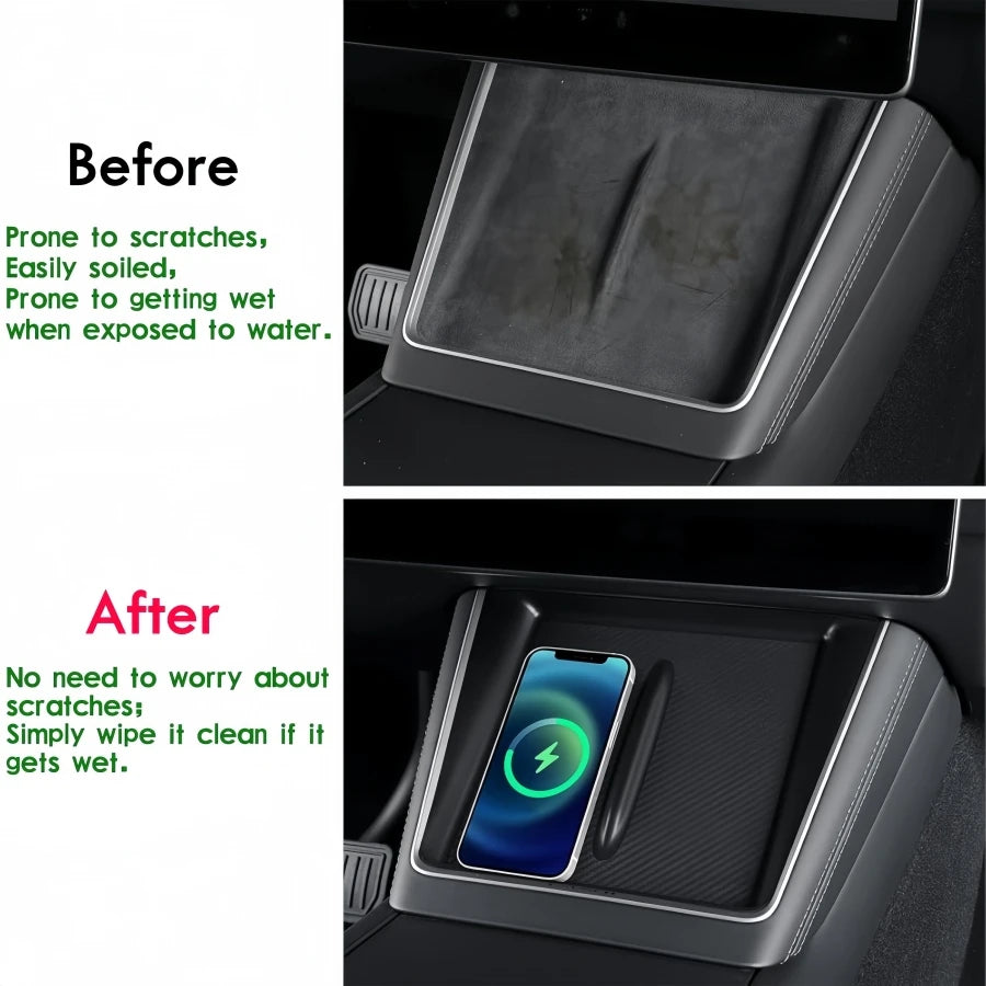 MiniRevs Silicone Wireless Charging Mat for Tesla Model Y Juniper/Premium/Performance & Model 3 Highland