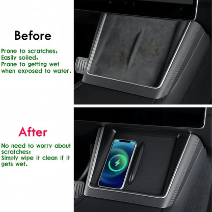 MiniRevs Silicone Wireless Charging Mat for Tesla Model Y Juniper/Premium/Performance & Model 3 Highland