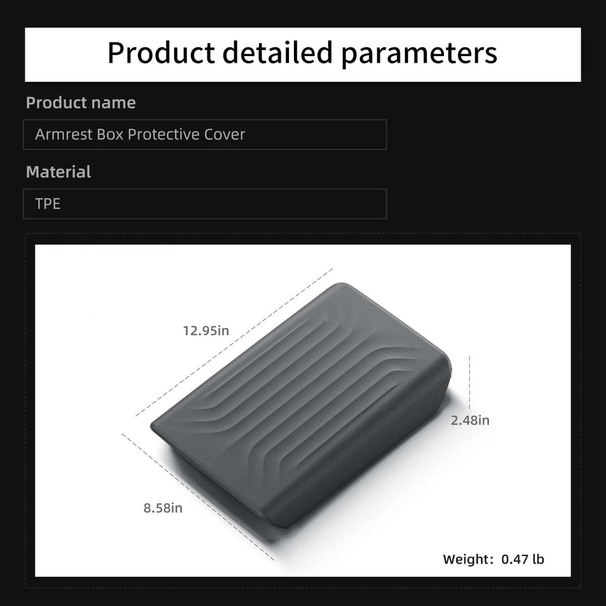 MiniRevs Leather Center Console Armrest Cover for Tesla Model 3/Y/YL Highland Juniper 2021-2026