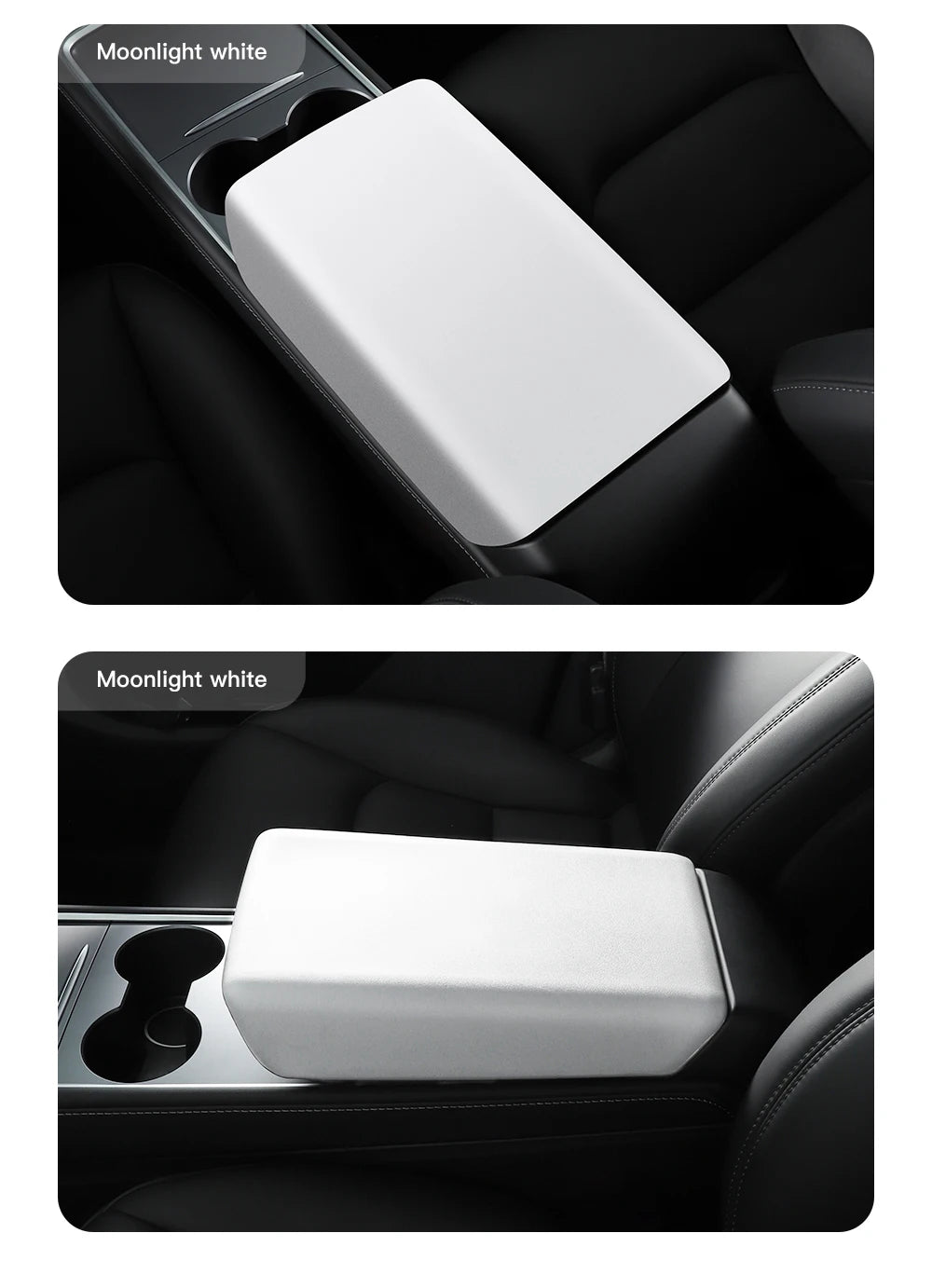 MiniRevs Leather Center Console Armrest Cover for Tesla Model 3/Y/YL Highland Juniper 2021-2026