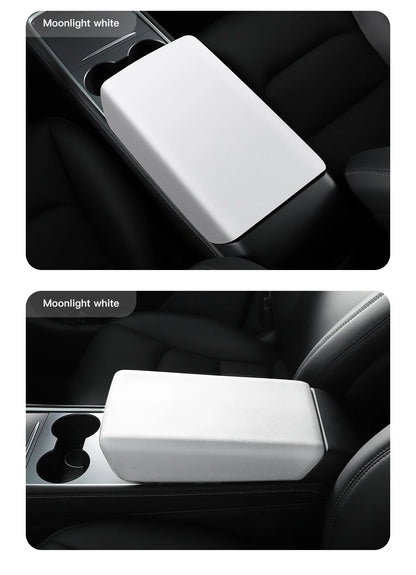 MiniRevs Leather Center Console Armrest Cover for Tesla Model 3/Y/YL Highland Juniper 2021-2026
