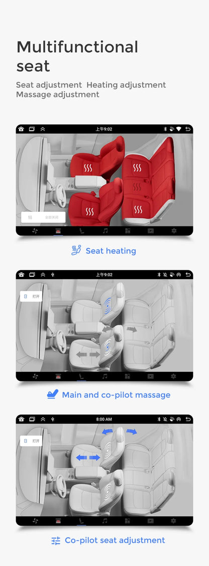 MiniRevs 8.66" Rear Seat Entertainment Display for Tesla Model 3/Y 2019-2023 | Android 13, 4G LTE, 4+64G