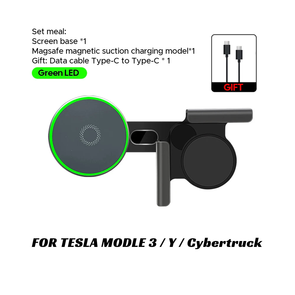 MiniRevs 25W Magnetic Wireless Charger Phone Mount for Tesla Model Y/3 Juniper 2026 | Qi2.2 MagSafe