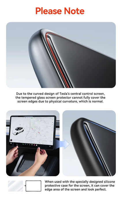 MiniRevs Tempered Glass Screen Protector for Tesla Model 3/Y/YL Highland Juniper 2025-2026 Rear Screen