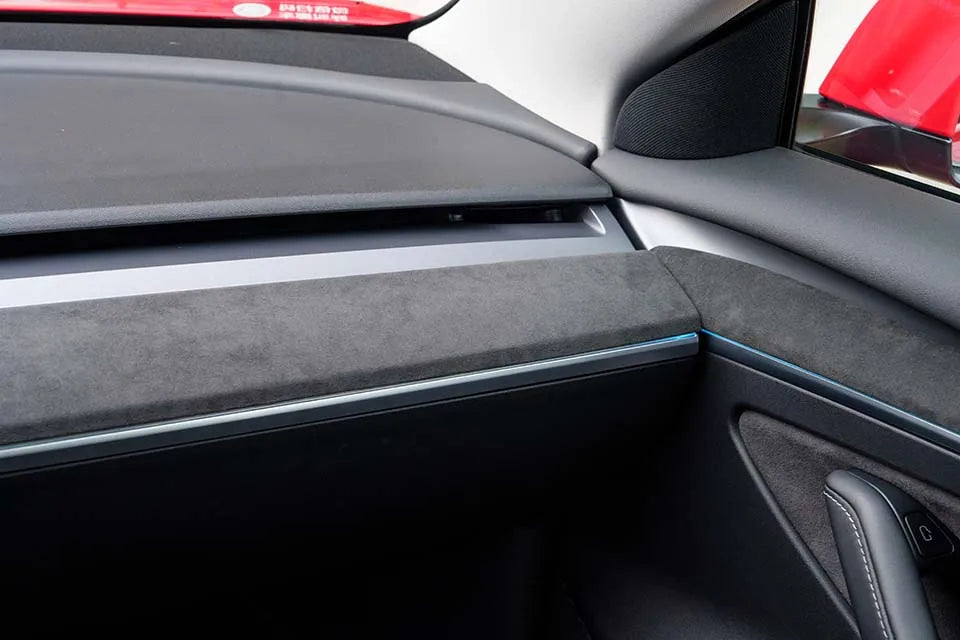 MiniRevs Alcantara Suede Dashboard & Door Trim Cover for Tesla Model 3/Y 2020-2024