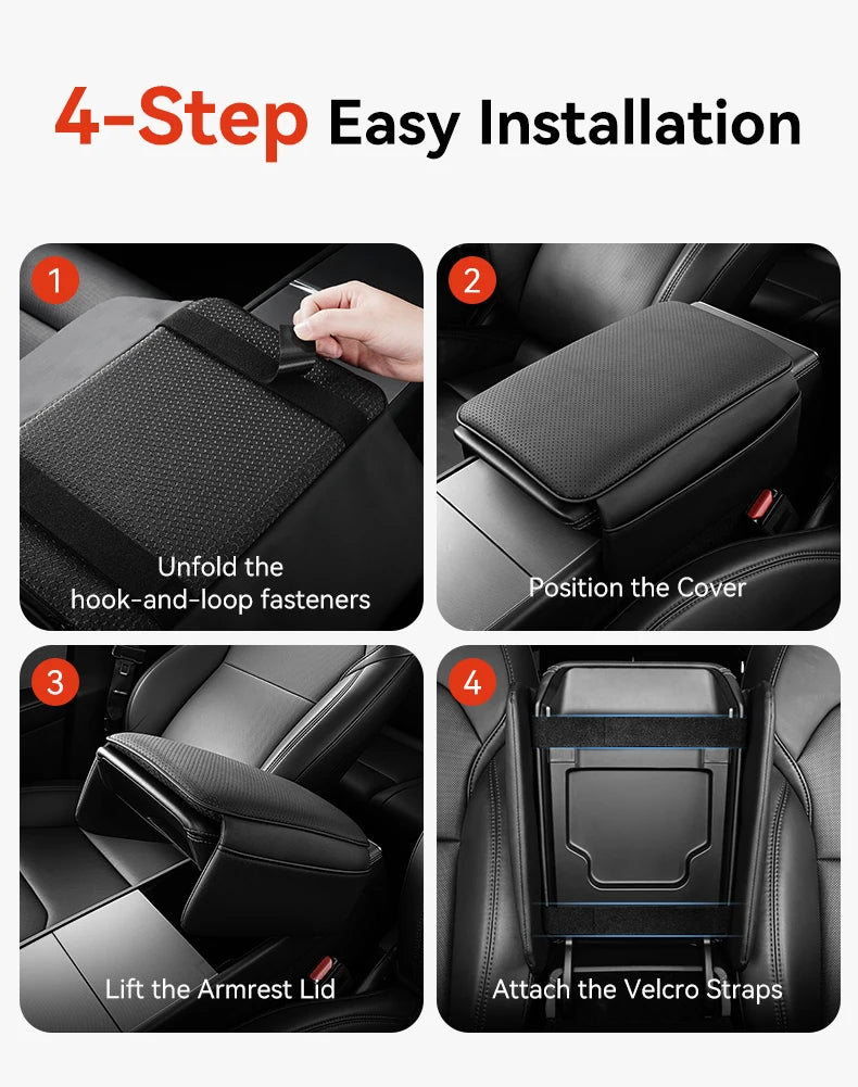 MiniRevs Leather Center Console Armrest Cover for Tesla Model 3/Y/YL Highland Juniper 2021-2026