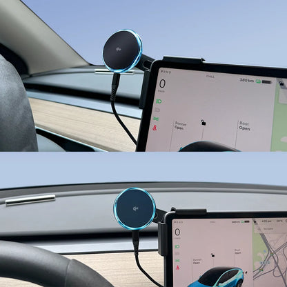 MiniRevs 25W Magnetic Wireless Charger Phone Mount for Tesla Model Y/3 Juniper 2026 | Qi2.2 MagSafe