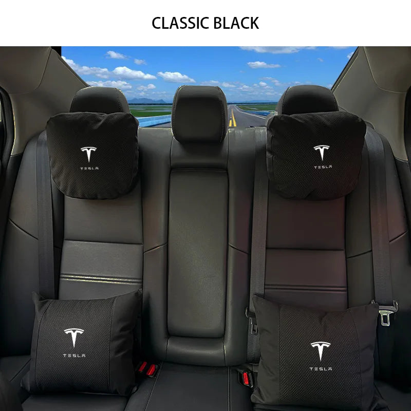 MiniRevs Suede Headrest & Lumbar Pillow Set for Tesla Model Y/3/S