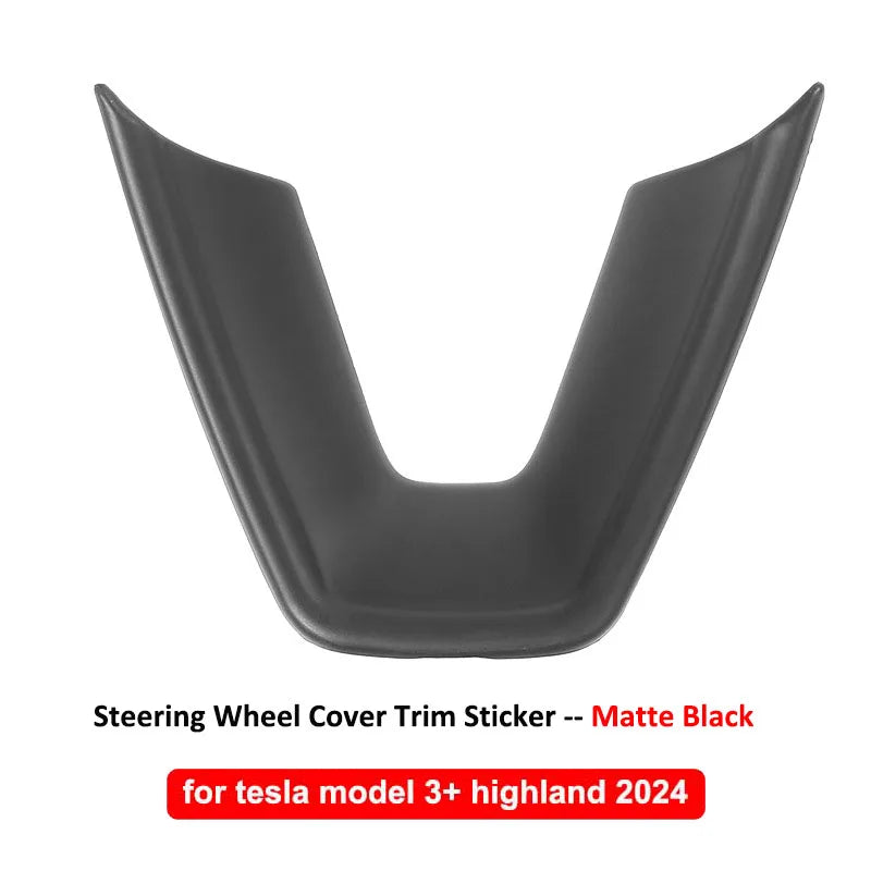 MiniRevs Carbon Fiber ABS Steering Wheel U-Shape Trim for Tesla Model 3/Y/YL Highland Juniper 2024-2026