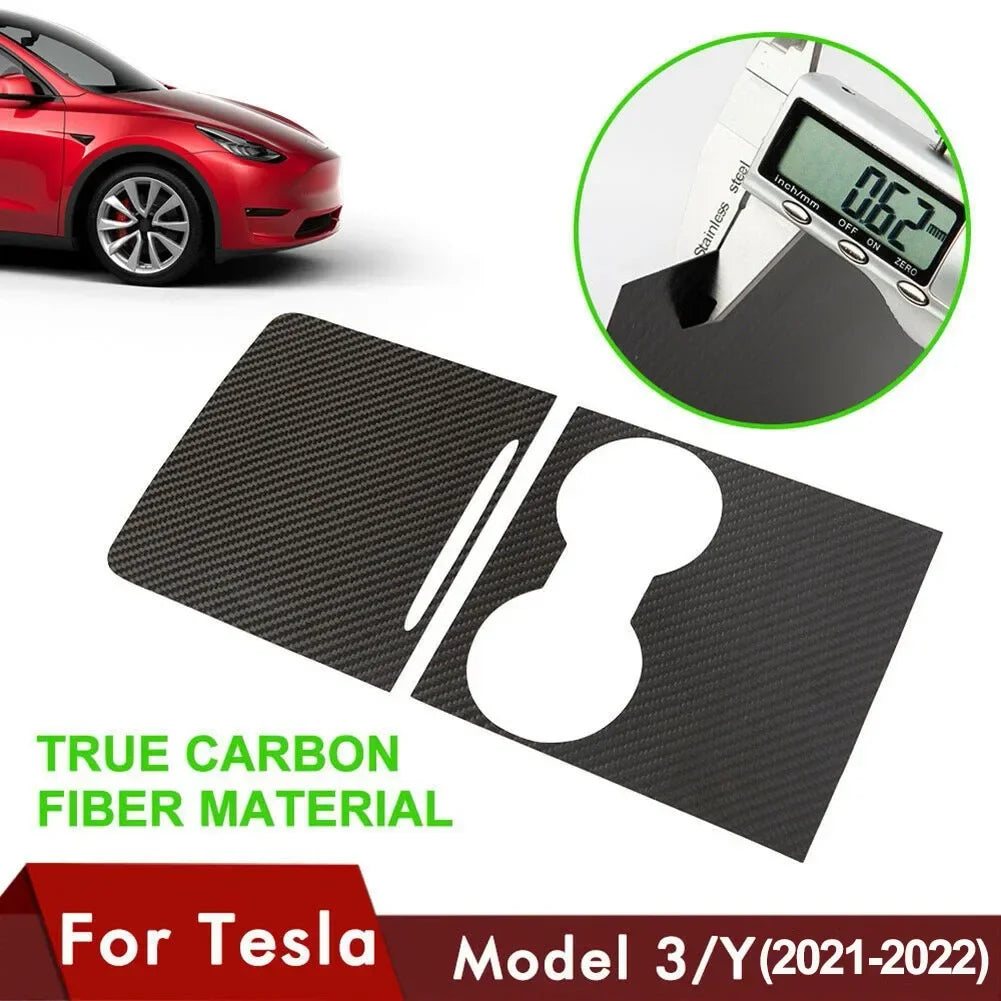 MiniRevs Real Carbon Fiber Center Console Trim Cover for Tesla Model 3/Y 2021-2023