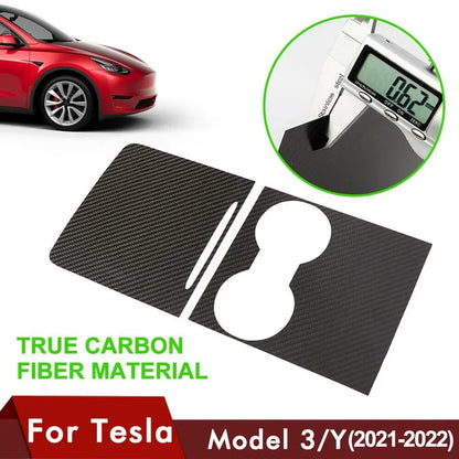 MiniRevs Real Carbon Fiber Center Console Trim Cover for Tesla Model 3/Y 2021-2023