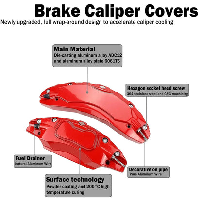 MiniRevs Brake Caliper Covers for Tesla Model 3 Highland 2024-2026 (4-Pack with Decals)
