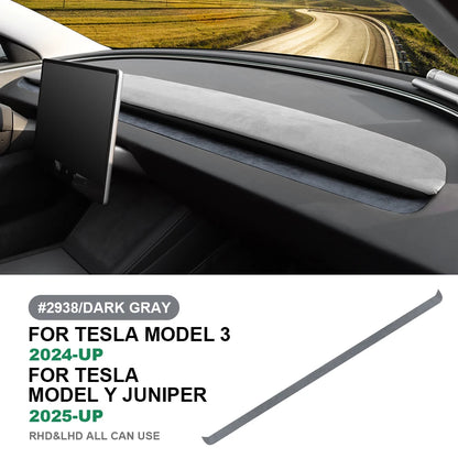 MiniRevs Italian Suede Dashboard Air Vent Trim for Tesla Model 3 Highland & Model Y Juniper