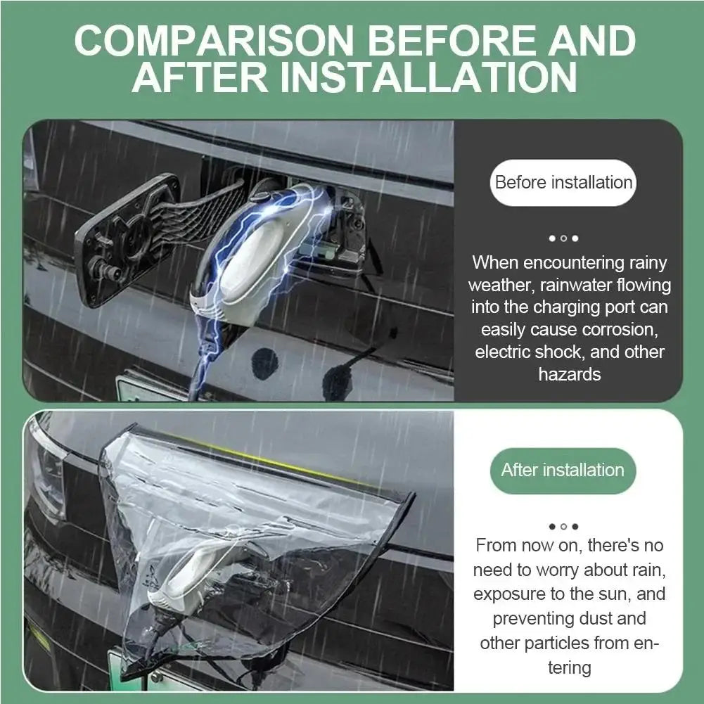 MiniRevs Magnetic Waterproof Charging Rain Cover for EVs | Universal Fit