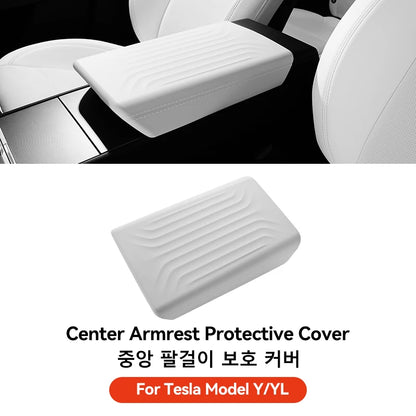 MiniRevs Leather Center Console Armrest Cover for Tesla Model 3/Y/YL Highland Juniper 2021-2026