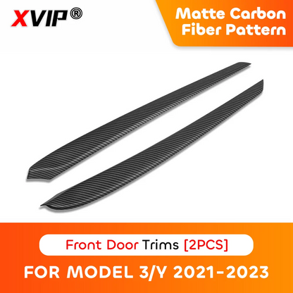 MiniRevs Carbon Fiber Dashboard & Door Trim Kit for Tesla Model 3/Y 2021-2023 | Glossy/Matte Black