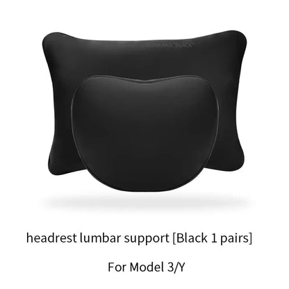 MiniRevs Flocking Neck & Lumbar Support Pillow Set for Tesla Model 3/Y