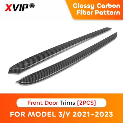 MiniRevs Carbon Fiber Dashboard & Door Trim Kit for Tesla Model 3/Y 2021-2023 | Glossy/Matte Black