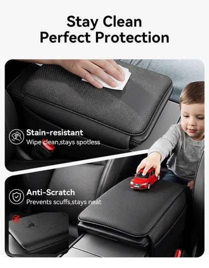 MiniRevs Leather Center Console Armrest Cover for Tesla Model 3/Y/YL Highland Juniper 2021-2026