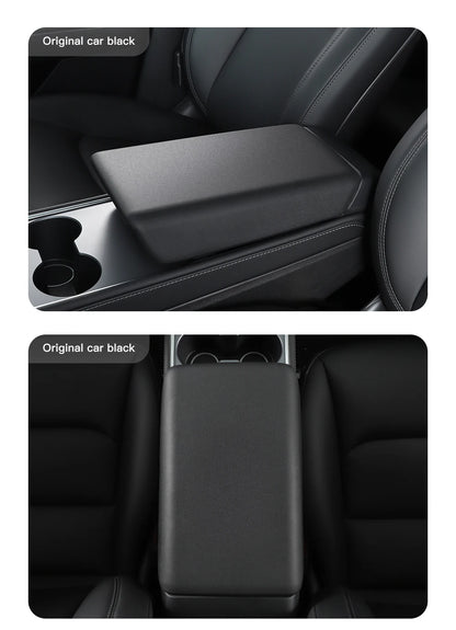 MiniRevs Leather Center Console Armrest Cover for Tesla Model 3/Y/YL Highland Juniper 2021-2026