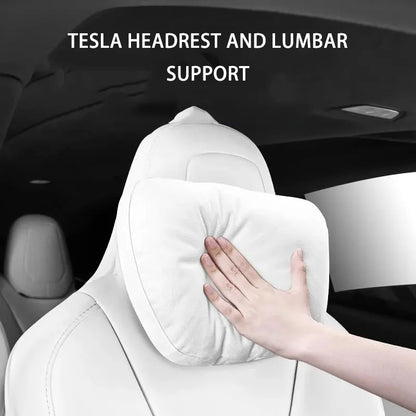 MiniRevs Suede Headrest & Lumbar Pillow Set for Tesla Model Y/3/S