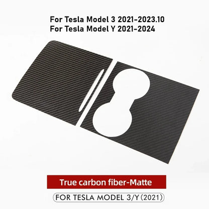 MiniRevs Real Carbon Fiber Center Console Trim Cover for Tesla Model 3/Y 2021-2023
