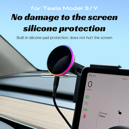 MiniRevs 25W Magnetic Wireless Charger Phone Mount for Tesla Model Y/3 Juniper 2026 | Qi2.2 MagSafe
