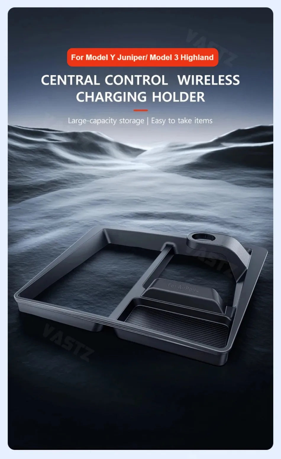 MiniRevs Wireless Charging Stand for Tesla Model 3 Highland & Model Y Juniper