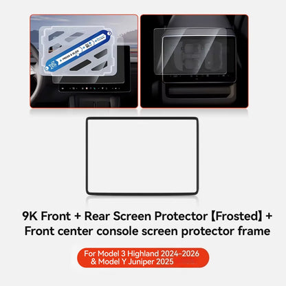 MiniRevs Tempered Glass Screen Protector for Tesla Model 3/Y/YL Highland Juniper 2025-2026 Rear Screen