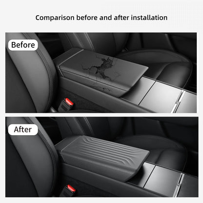 MiniRevs Leather Center Console Armrest Cover for Tesla Model 3/Y/YL Highland Juniper 2021-2026