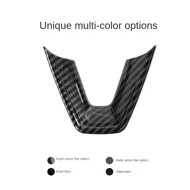 MiniRevs Carbon Fiber ABS Steering Wheel U-Shape Trim for Tesla Model 3/Y/YL Highland Juniper 2024-2026