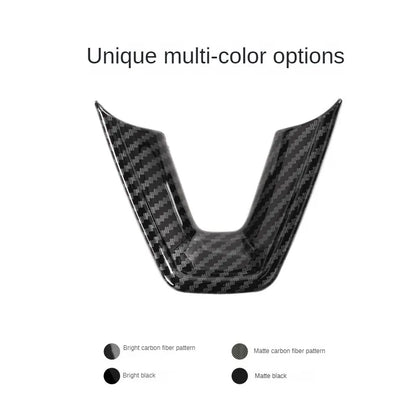 MiniRevs Carbon Fiber ABS Steering Wheel U-Shape Trim for Tesla Model 3/Y/YL Highland Juniper 2024-2026