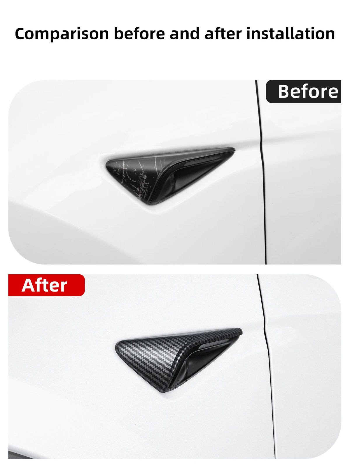 MiniRevs Carbon Fiber Turn Signal Camera Trim Cover for Tesla Model 3/Y/YL Highland Juniper 2026