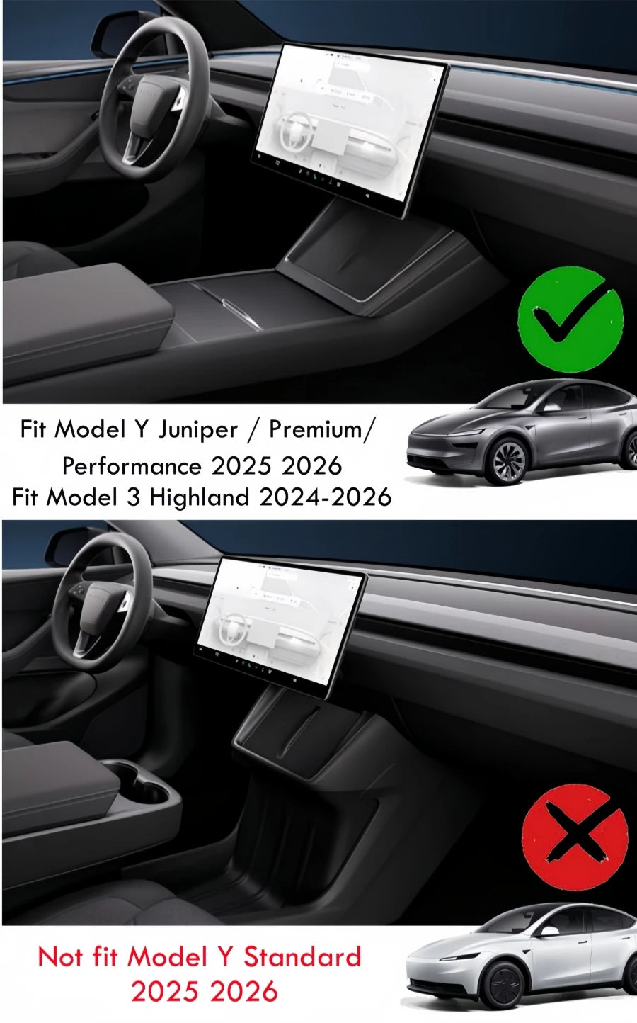 MiniRevs Silicone Wireless Charging Mat for Tesla Model Y Juniper/Premium/Performance & Model 3 Highland