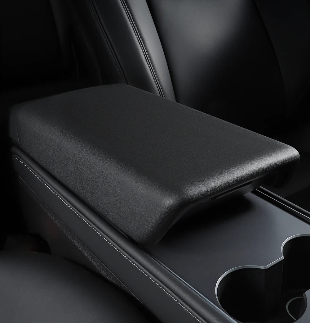 MiniRevs Leather Center Console Armrest Cover for Tesla Model 3/Y/YL Highland Juniper 2021-2026