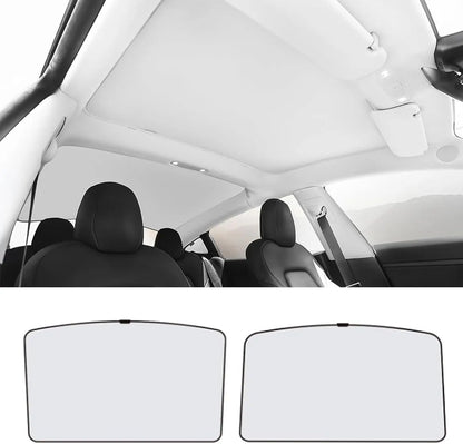 MiniRevs Nano Silver Glass Roof Sunshade for Tesla Model 3/X/Y/YL Highland Juniper 2020-2026