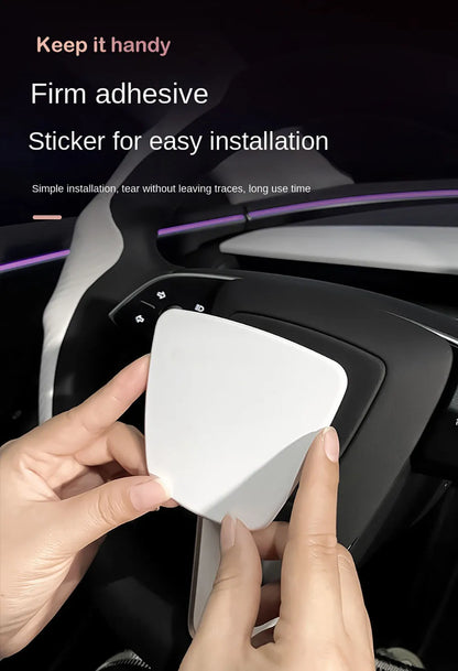 MiniRevs Matte White ABS Steering Wheel Trim Cover for Tesla Model Y Juniper 2025-2026 / Model 3 Highland 2024-2026