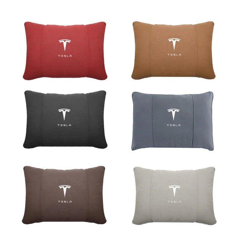 MiniRevs Suede Headrest & Lumbar Pillow Set for Tesla Model Y/3/S